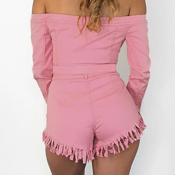 Two Piece Denim Short Set - Picture 3 of 4